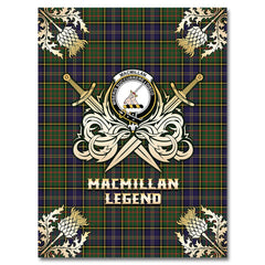 Clan MacMillan Hunting Modern Tartan Gold Courage Symbol Blanket GS45 Clan MacMillan Tartan Today   