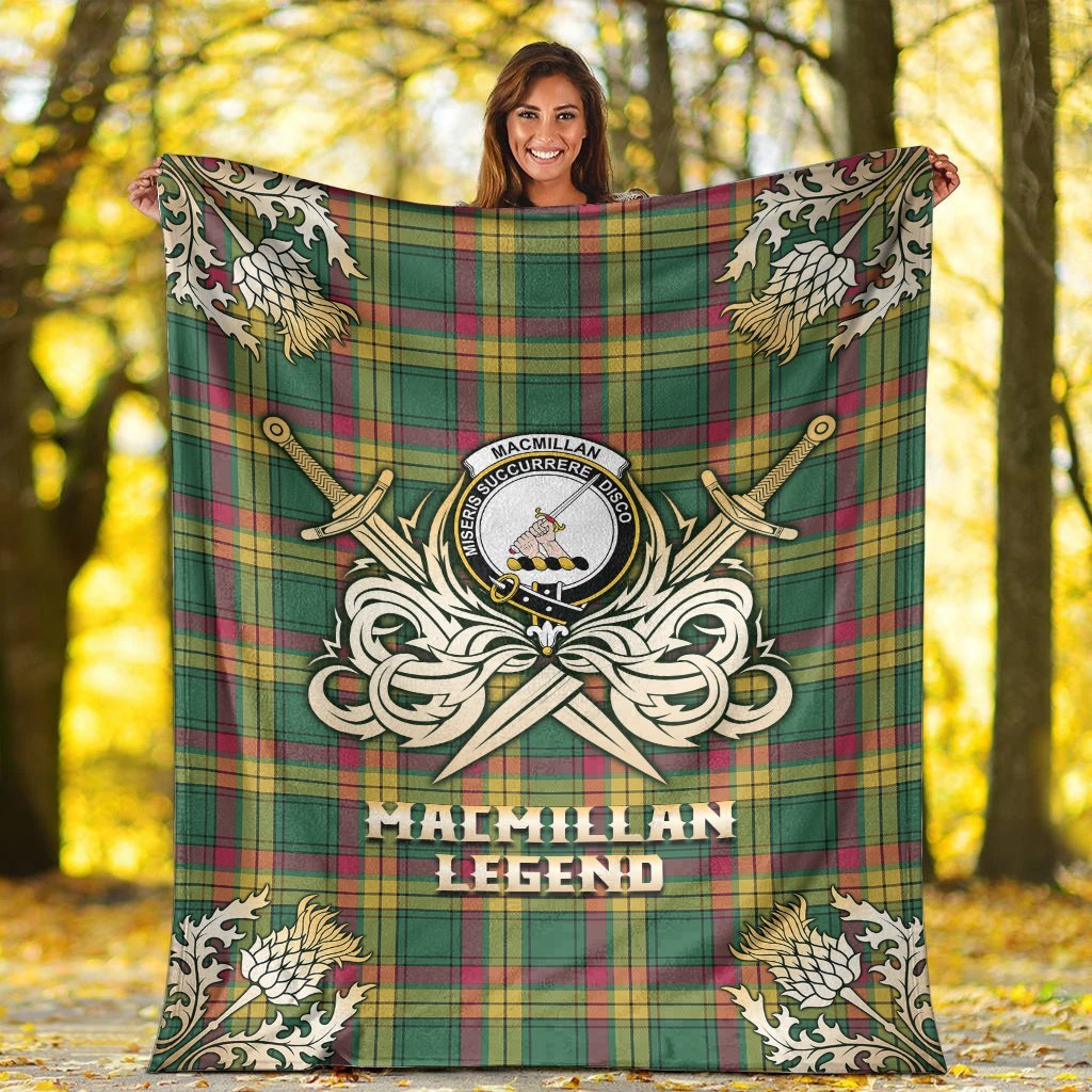 Clan MacMillan Old Ancient Tartan Gold Courage Symbol Blanket RF65 Clan MacMillan Tartan Today   