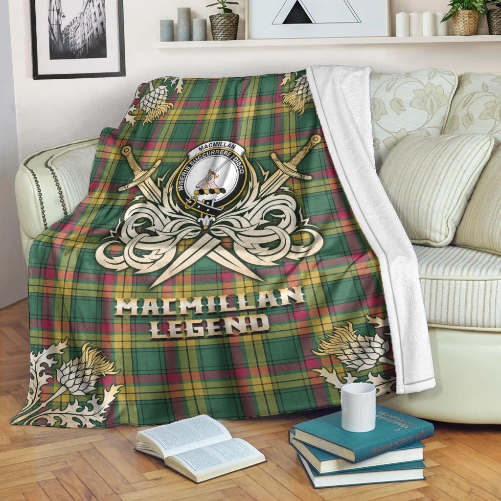 Clan MacMillan Old Ancient Tartan Gold Courage Symbol Blanket RF65 Clan MacMillan Tartan Today   