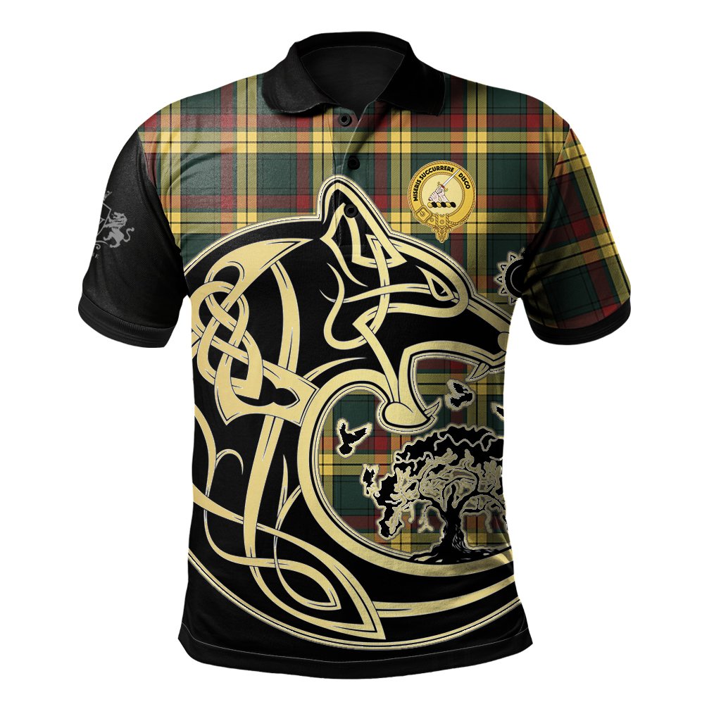 Clan MacMillan Old Modern Tartan Polo Shirt Viking Wolf XO48 MacMillan Old Modern Tartan Tartan Polo   