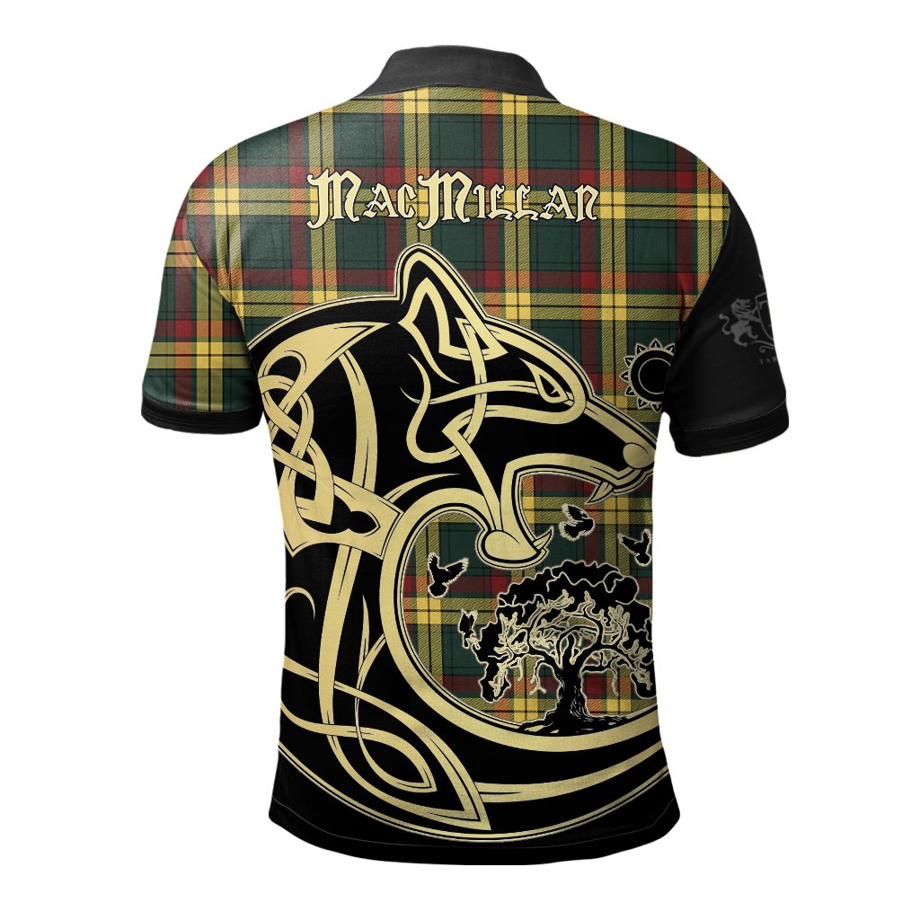 Clan MacMillan Old Modern Tartan Polo Shirt Viking Wolf XO48 MacMillan Old Modern Tartan Tartan Polo   