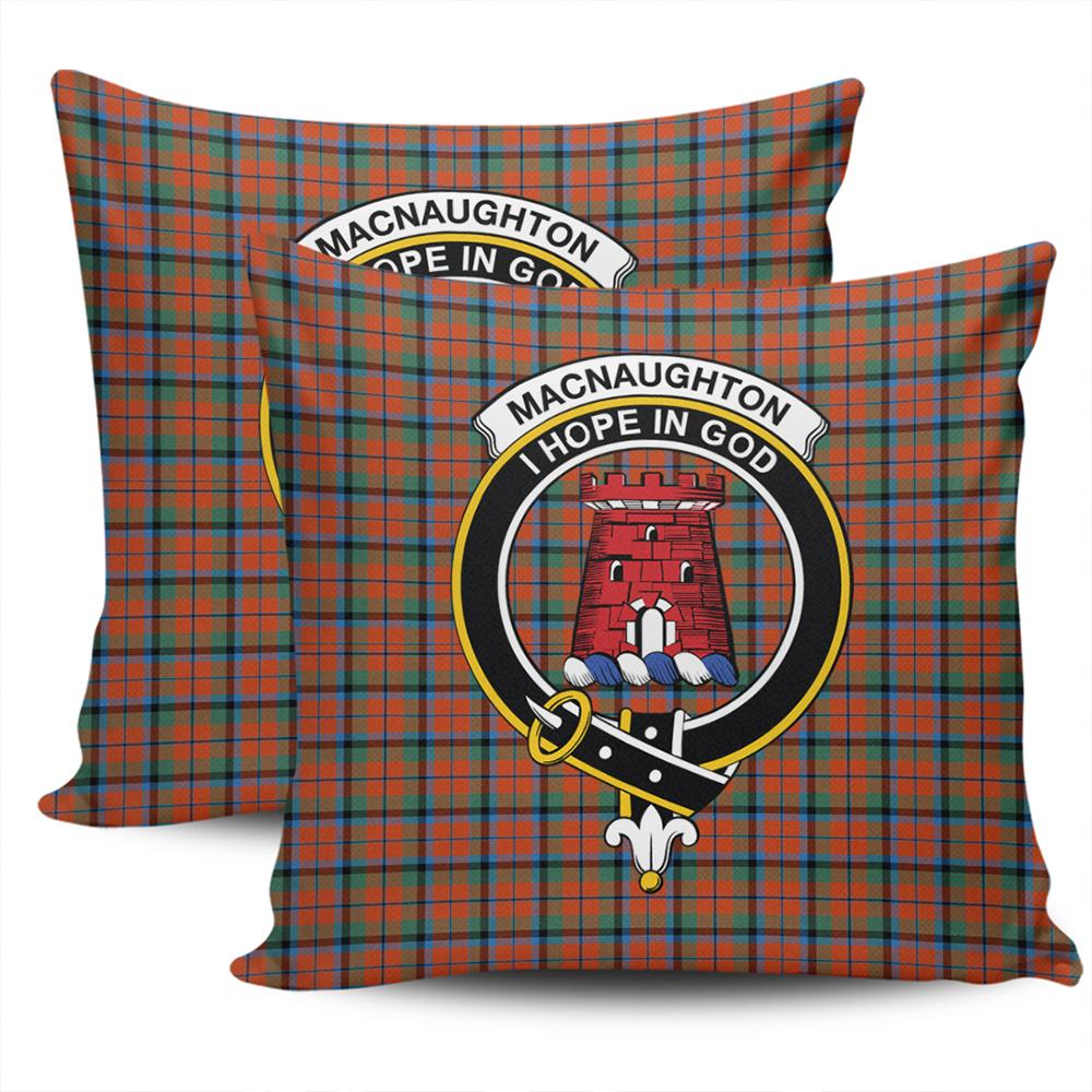 Clan MacNaughton Ancient Tartan Crest Pillow Cover IV62 Clan MacNaughton Tartan Today   