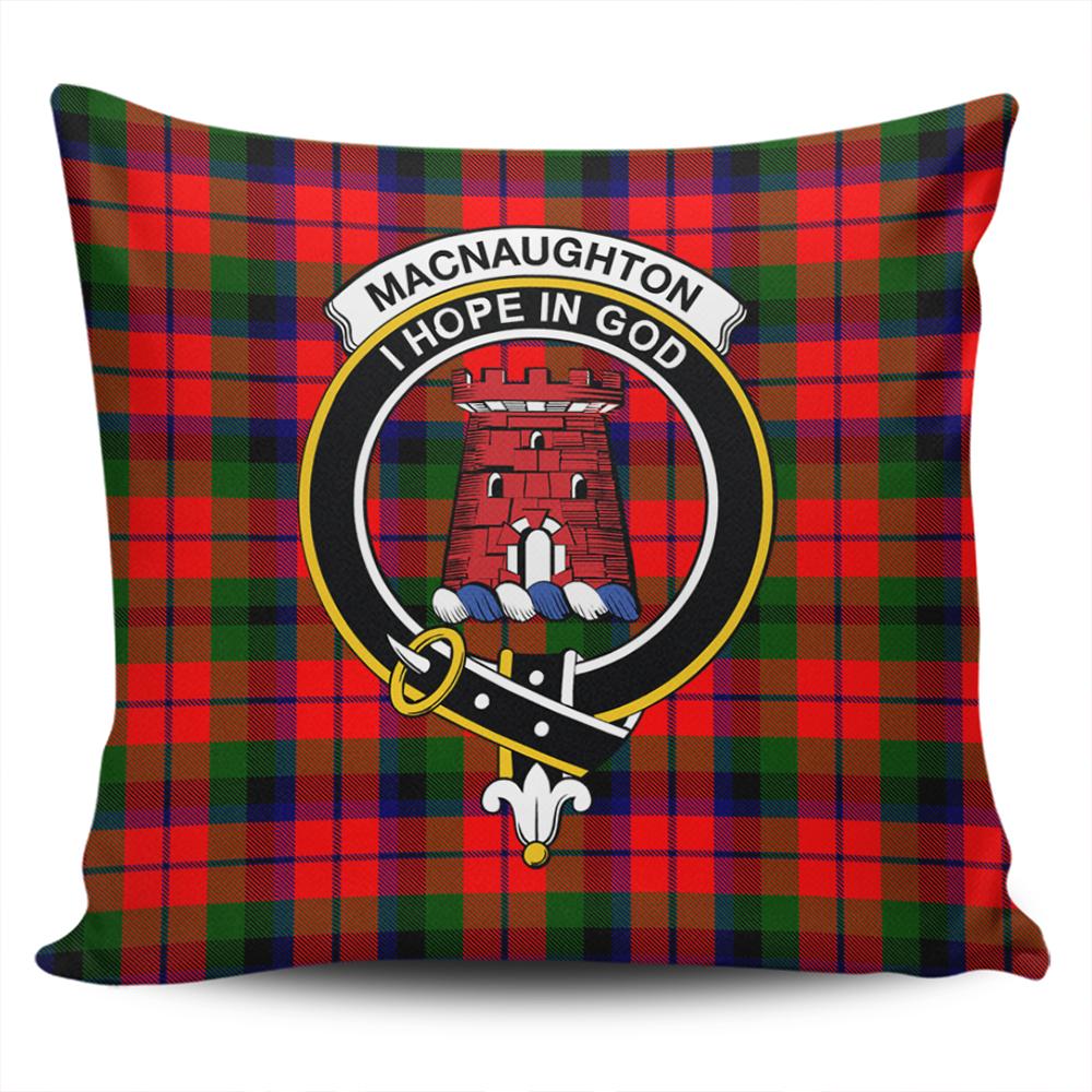 Clan MacNaughton Modern Tartan Crest Pillow Cover QA90 Clan MacNaughton Tartan Today   