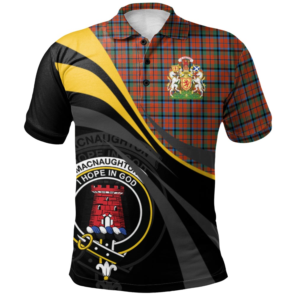 Clan MacNaughton Ancient Tartan Polo Shirt - Royal Coat Of Arms Style XI19 MacNaughton Ancient Tartan Tartan Polo   