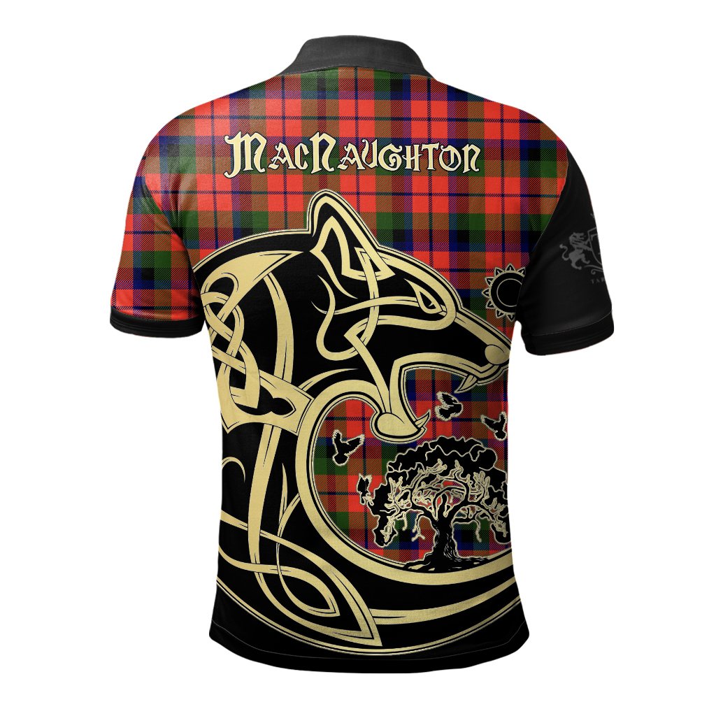 Clan MacNaughton Modern Tartan Polo Shirt Viking Wolf JK92 MacNaughton Modern Tartan Tartan Polo   