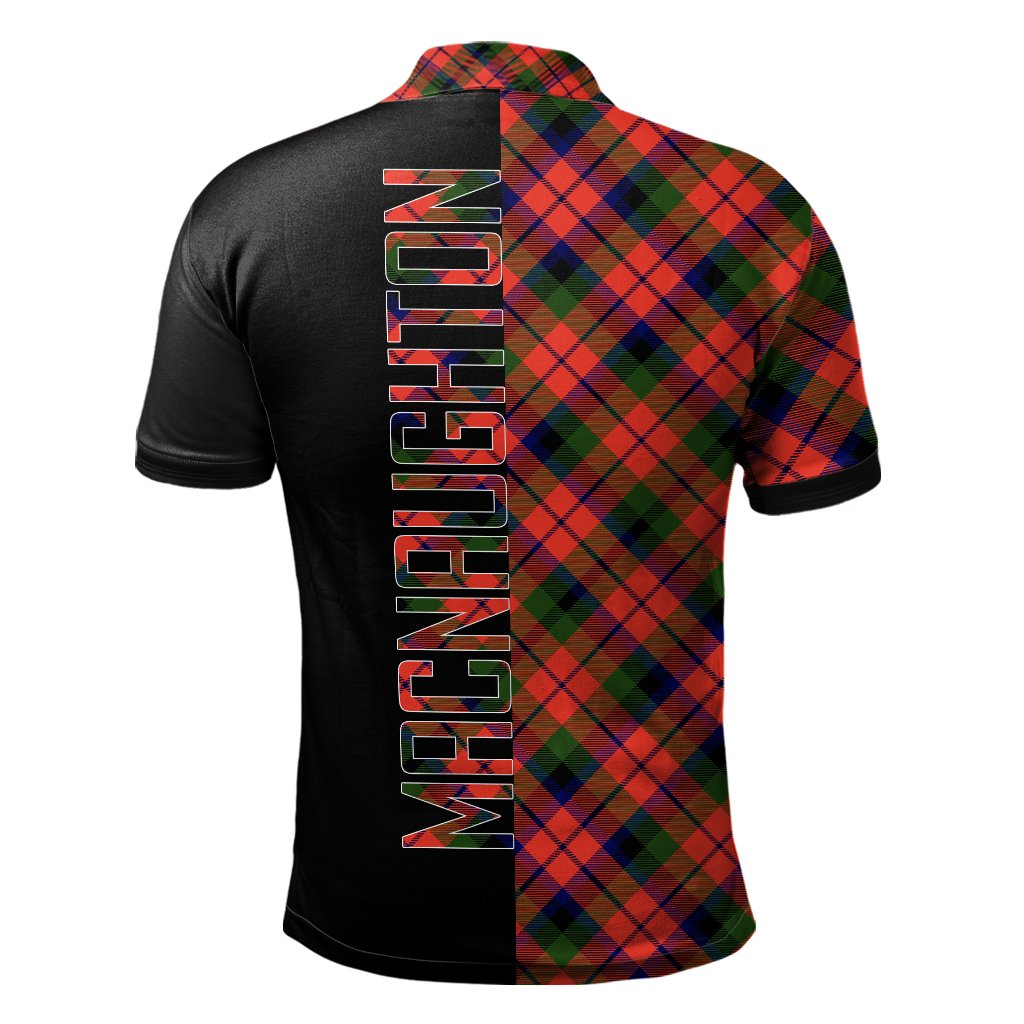 Clan MacNaughton Modern Tartan Polo Shirt Half of Me - Cross Style NG38 MacNaughton Modern Tartan Tartan Polo   