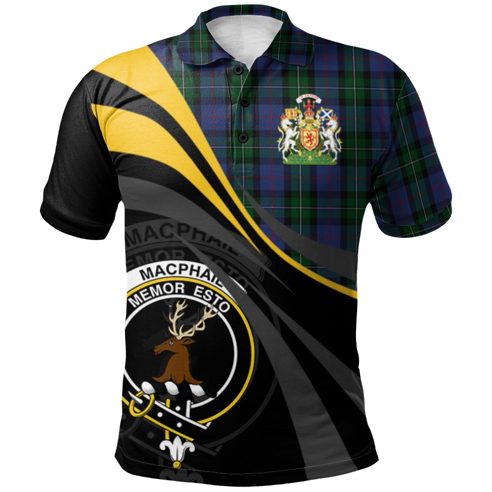 Clan MacPhail Hunting Tartan Polo Shirt - Royal Coat Of Arms Style RA72 MacPhail Hunting Tartan Tartan Polo   