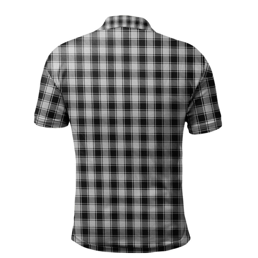 Clan MacPhee Black and White Tartan Polo Shirt XJ52 MacPhee Black and White Tartan Tartan Polo   