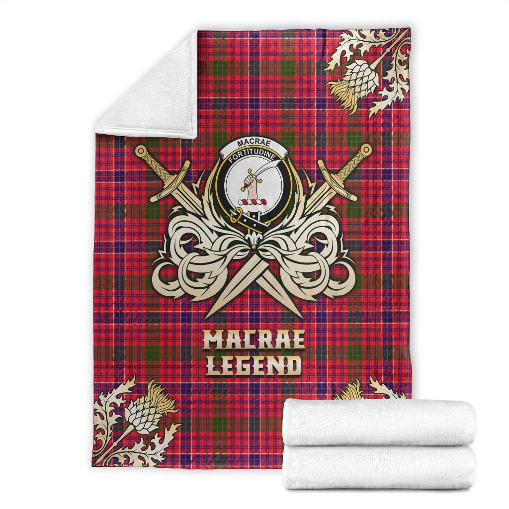 Clan MacRae Modern Tartan Gold Courage Symbol Blanket DJ63 Clan MacRae Tartan Today   