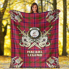 Clan MacRae Modern Tartan Gold Courage Symbol Blanket DJ63 Clan MacRae Tartan Today   