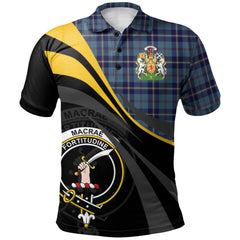 Clan MacRaes of America Tartan Polo Shirt - Royal Coat Of Arms Style PA80 MacRaes of America Tartan Tartan Polo   