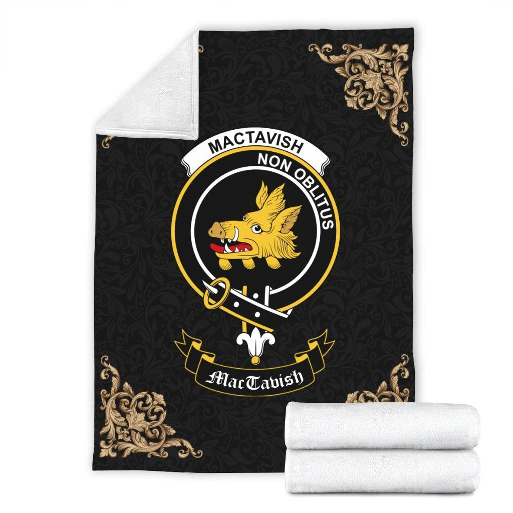Clan MacTavish Crest Tartan Premium Blanket Black YW47 Clan MacTavish Tartan Today   