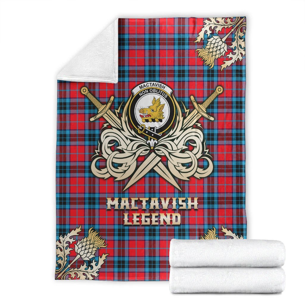 Clan MacTavish Modern Tartan Gold Courage Symbol Blanket KI71 Clan MacTavish Tartan Today   