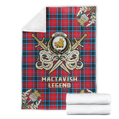 Clan MacTavish Modern Tartan Gold Courage Symbol Blanket KI71 Clan MacTavish Tartan Today   