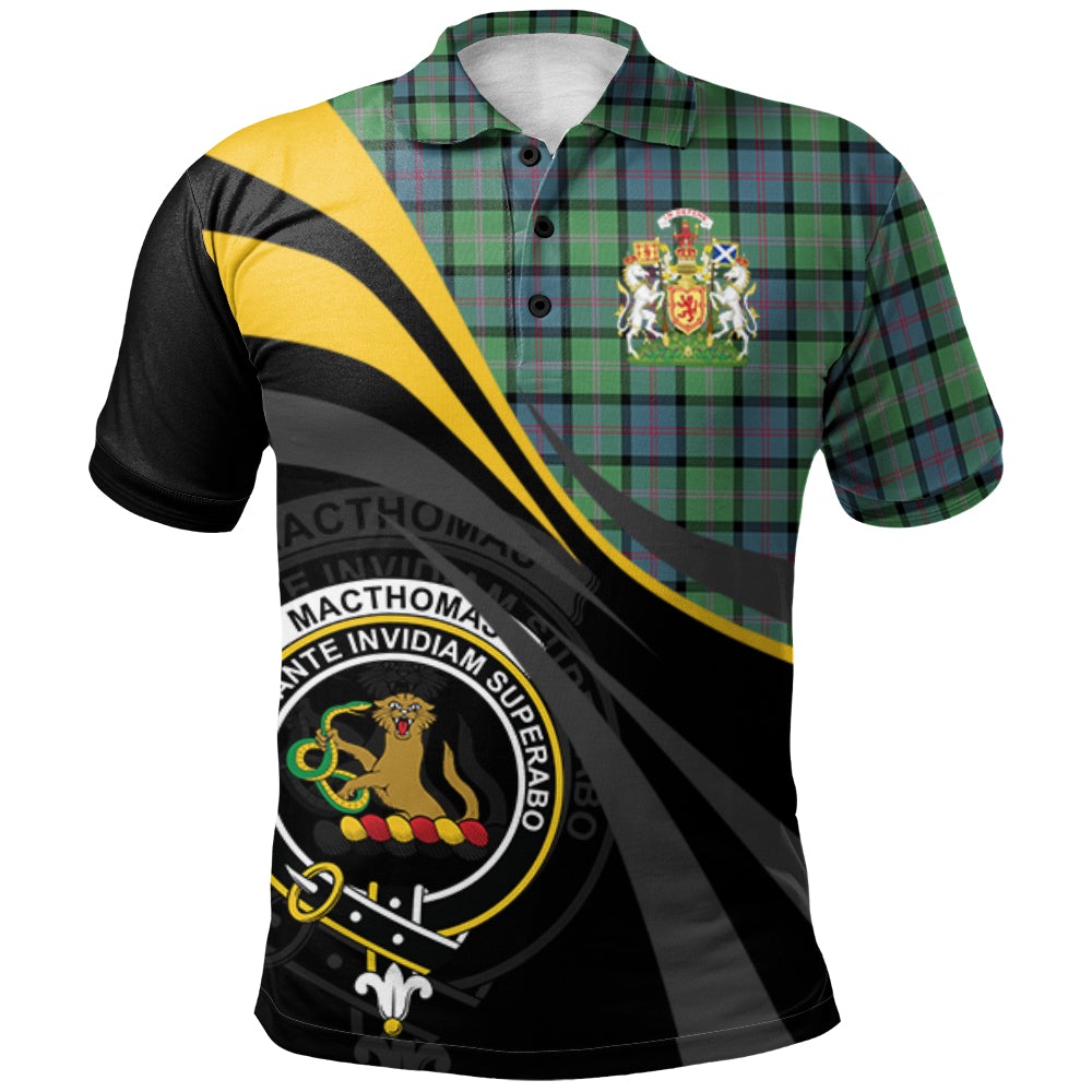 Clan MacThomas Ancient Tartan Polo Shirt - Royal Coat Of Arms Style AT31 MacThomas Ancient Tartan Tartan Polo   