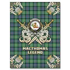 Clan MacThomas Ancient Tartan Gold Courage Symbol Blanket KD26 Clan MacThomas Tartan Today   