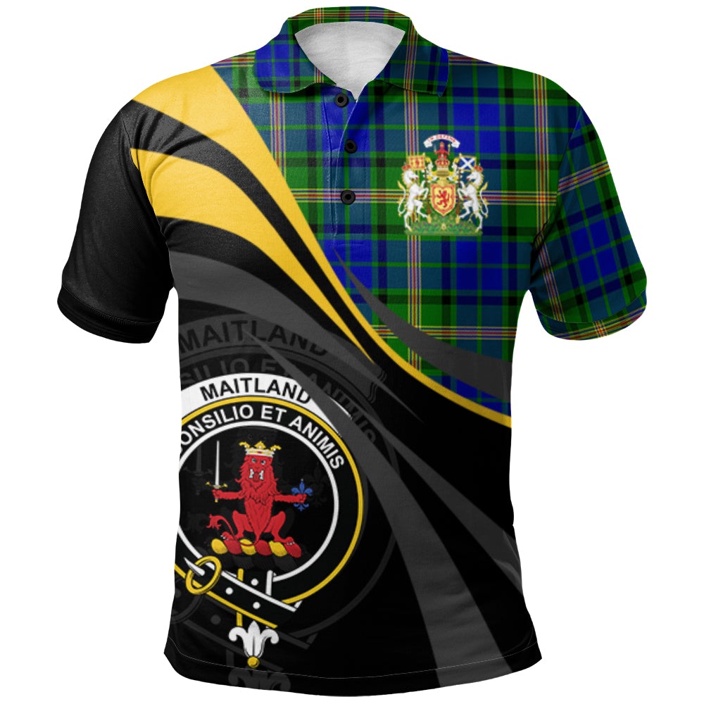 Clan Maitland Tartan Polo Shirt - Royal Coat Of Arms Style QM73 Maitland Tartan Tartan Polo   