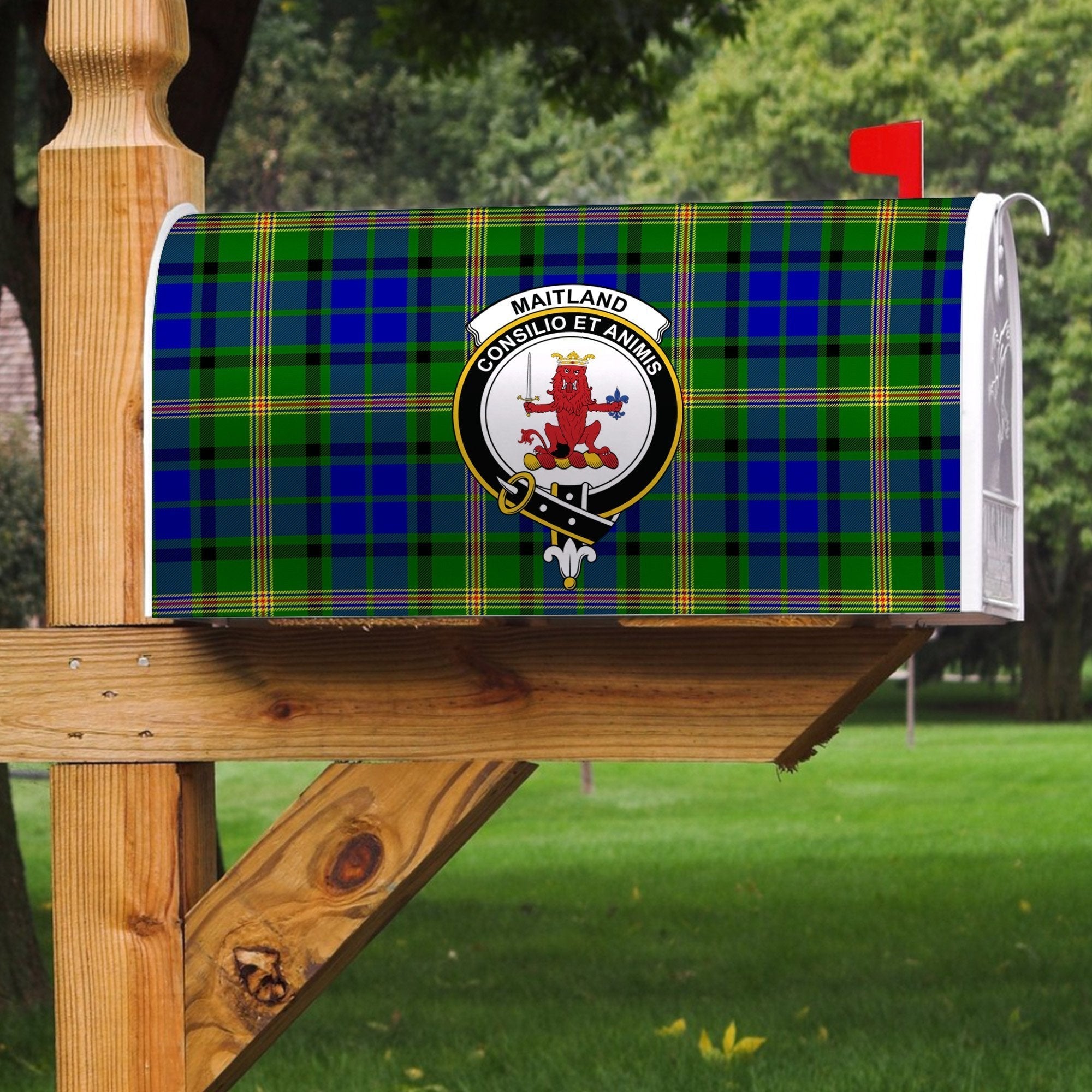 Clan Maitland Tartan Crest Mailbox FT40 Clan Maitland Tartan Today   