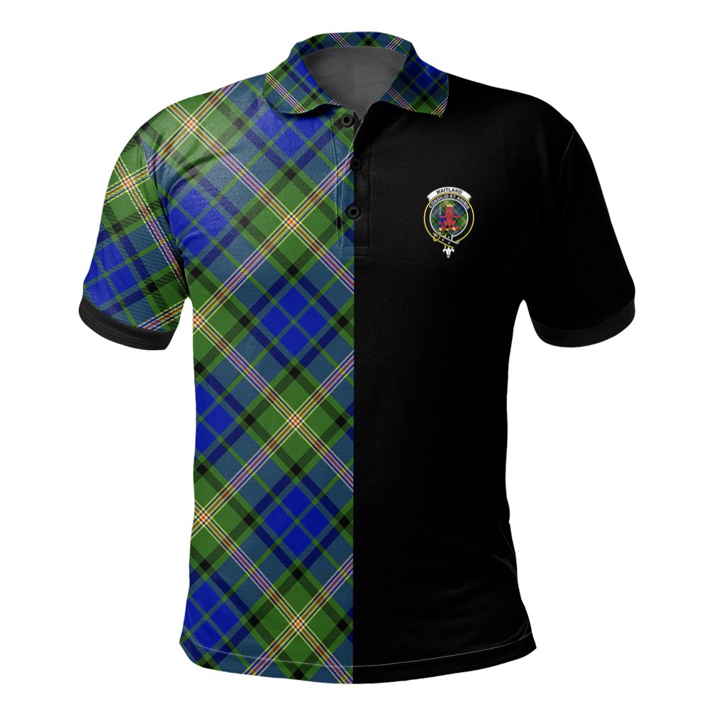 Clan Maitland Tartan Polo Shirt Half of Me - Cross Style BK73 Maitland Tartan Tartan Polo   