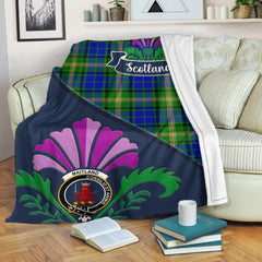 Clan Maitland Tartan Crest Premium Blanket Thistle Style ZF29 Clan Maitland Tartan Today   