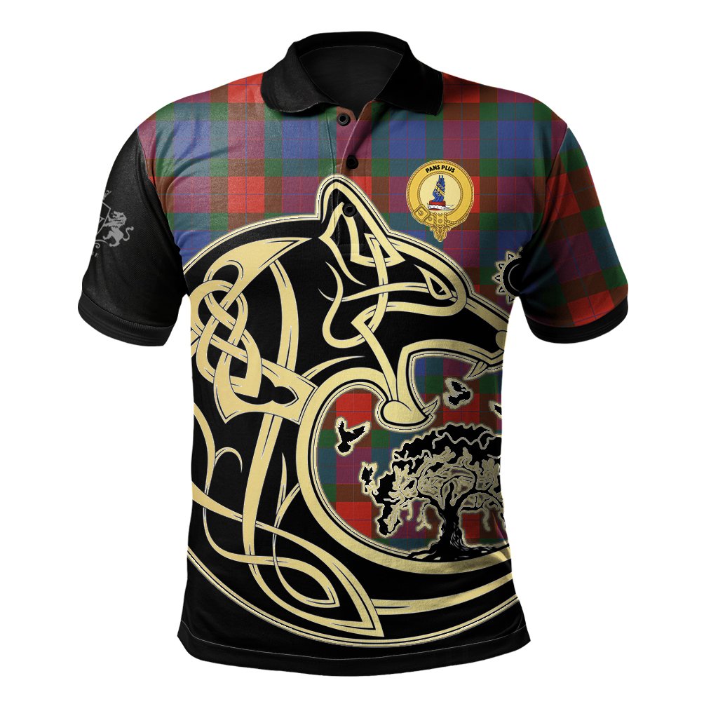 Clan Mar Tartan Polo Shirt Viking Wolf ZF48 Mar Tartan Tartan Polo   