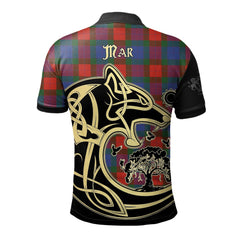 Clan Mar Tartan Polo Shirt Viking Wolf ZF48 Mar Tartan Tartan Polo   