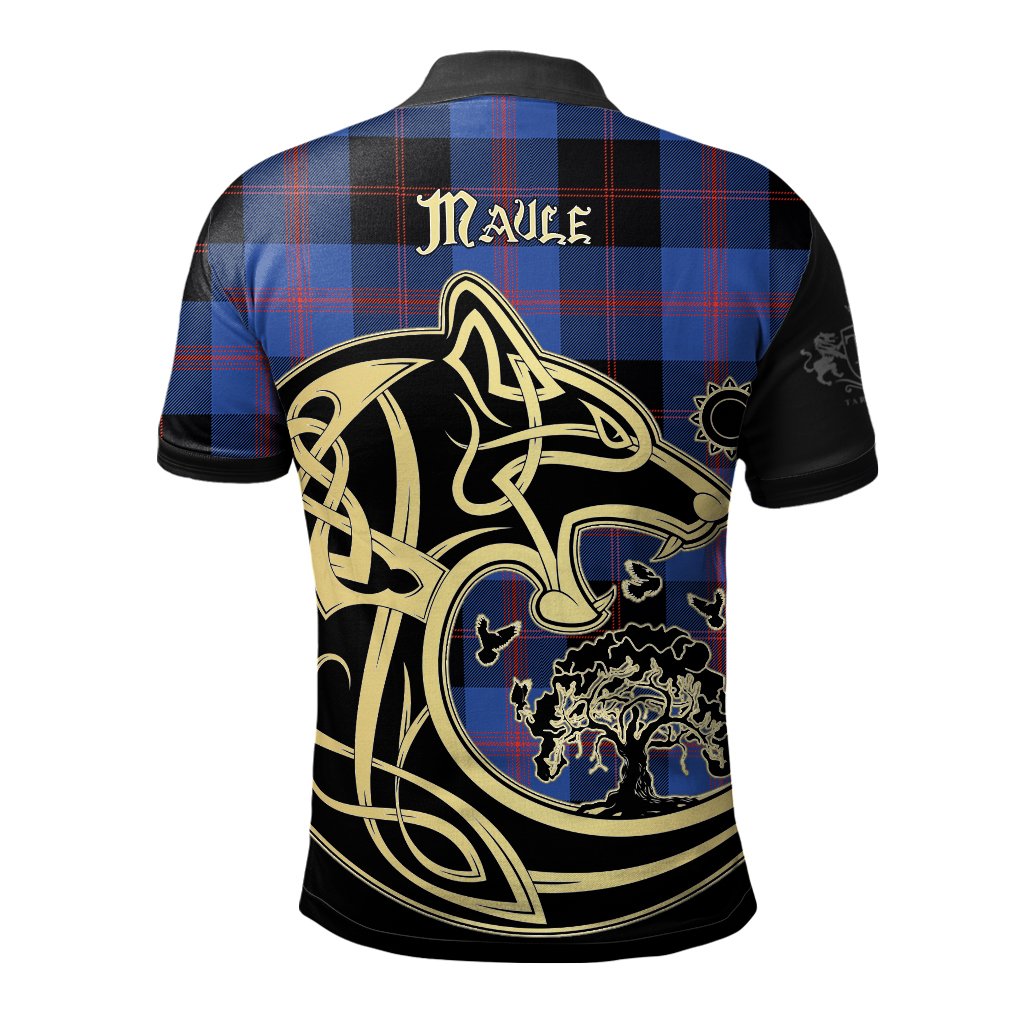 Clan Maule Tartan Polo Shirt Viking Wolf WO97 Maule Tartan Tartan Polo   