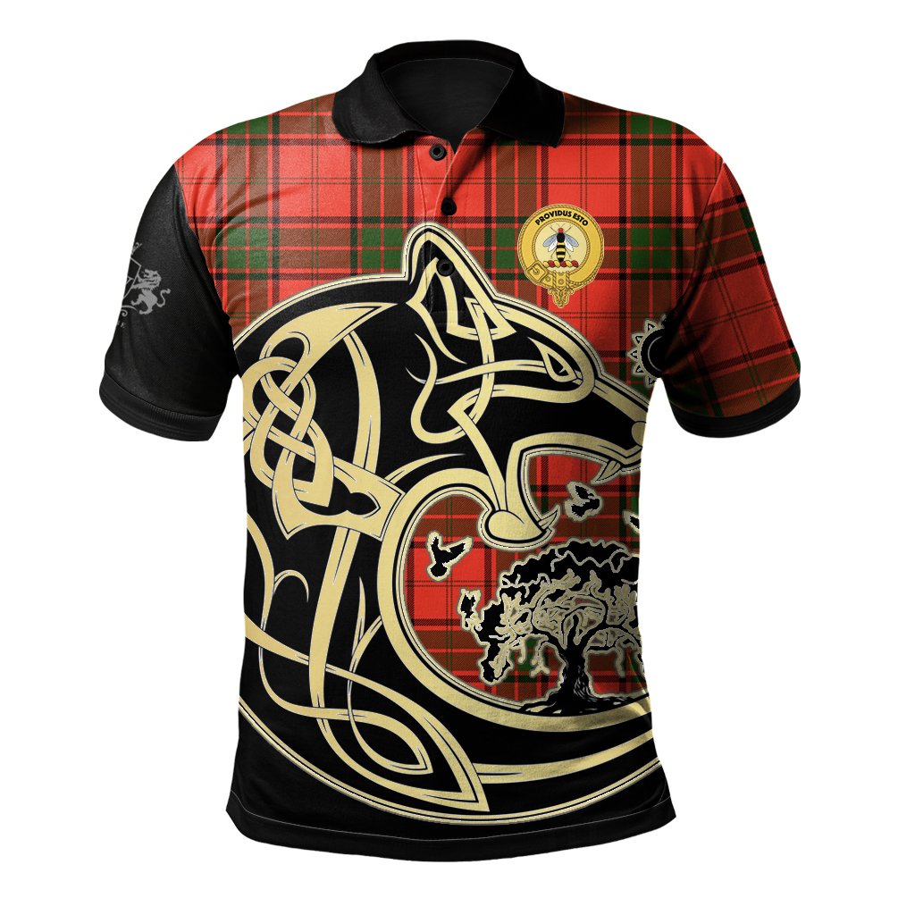 Clan Maxtone Tartan Polo Shirt Viking Wolf DA88 Maxtone Tartan Tartan Polo   