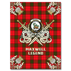 Clan Maxwell Modern Tartan Gold Courage Symbol Blanket PZ49 Clan Maxwell Tartan Today   