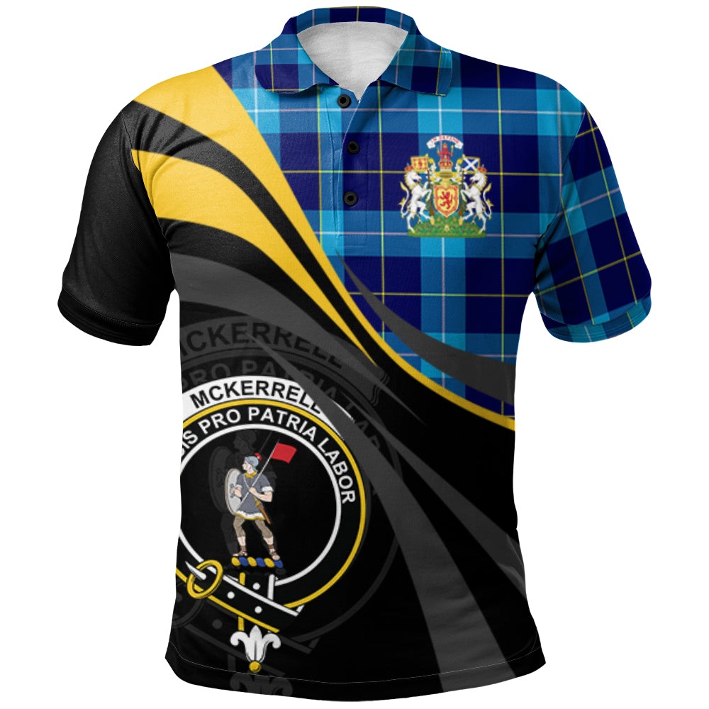 Clan McKerrell Tartan Polo Shirt - Royal Coat Of Arms Style KT38 McKerrell Tartan Tartan Polo   