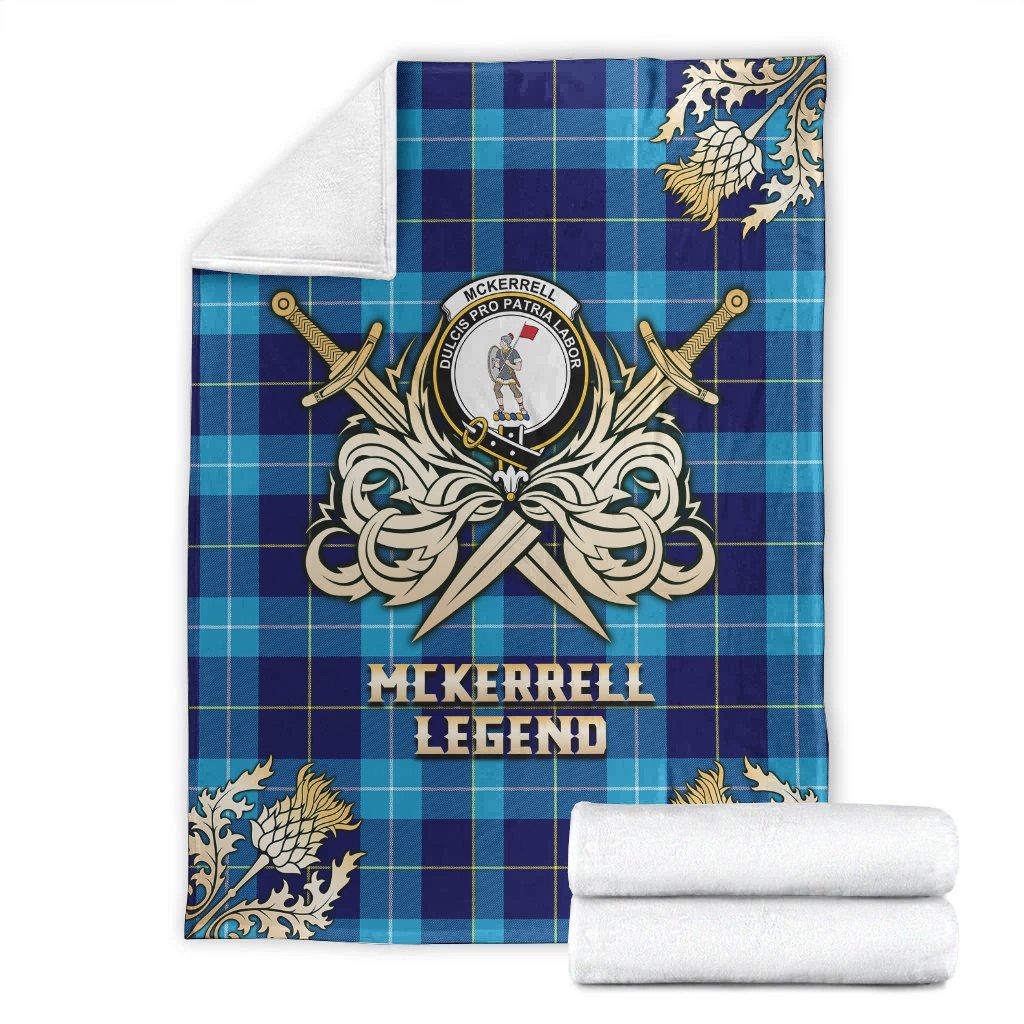 Clan McKerrell Tartan Gold Courage Symbol Blanket HC30 Clan Kerr Tartan Today   