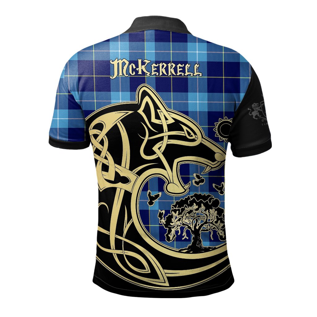 Clan McKerrell Tartan Polo Shirt Viking Wolf YM49 McKerrell Tartan Tartan Polo   