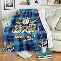 Clan McKerrell Tartan Gold Courage Symbol Blanket HC30 Clan Kerr Tartan Today   