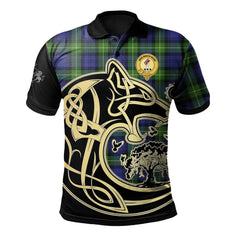 Clan Meldrum Tartan Polo Shirt Viking Wolf DM30 Meldrum Tartan Tartan Polo   