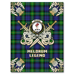 Clan Meldrum Tartan Gold Courage Symbol Blanket RG10 Clan Meldrum Tartan Today   