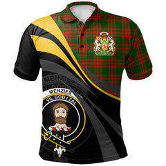 Clan Menzies Green Modern Tartan Polo Shirt - Royal Coat Of Arms Style FP69 Menzies Green Modern Tartan Tartan Polo   