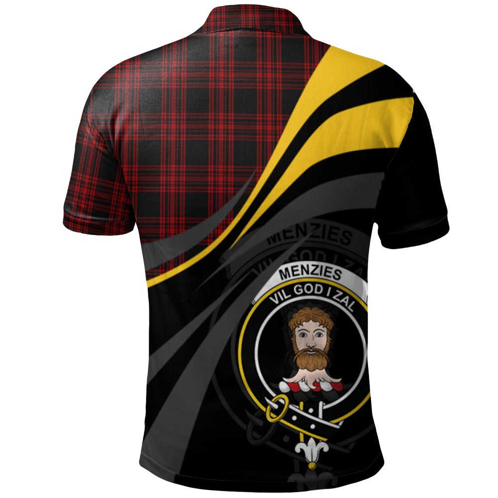 Clan Menzies Hunting Tartan Polo Shirt - Royal Coat Of Arms Style QB15 Menzies Hunting Tartan Tartan Polo   