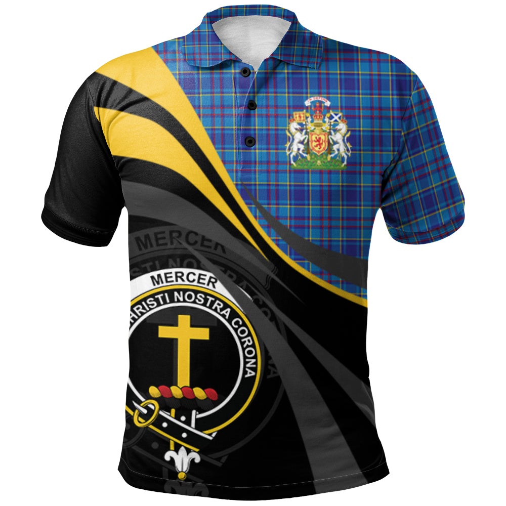 Clan Mercer Modern Tartan Polo Shirt - Royal Coat Of Arms Style RV37 Mercer Modern Tartan Tartan Polo   