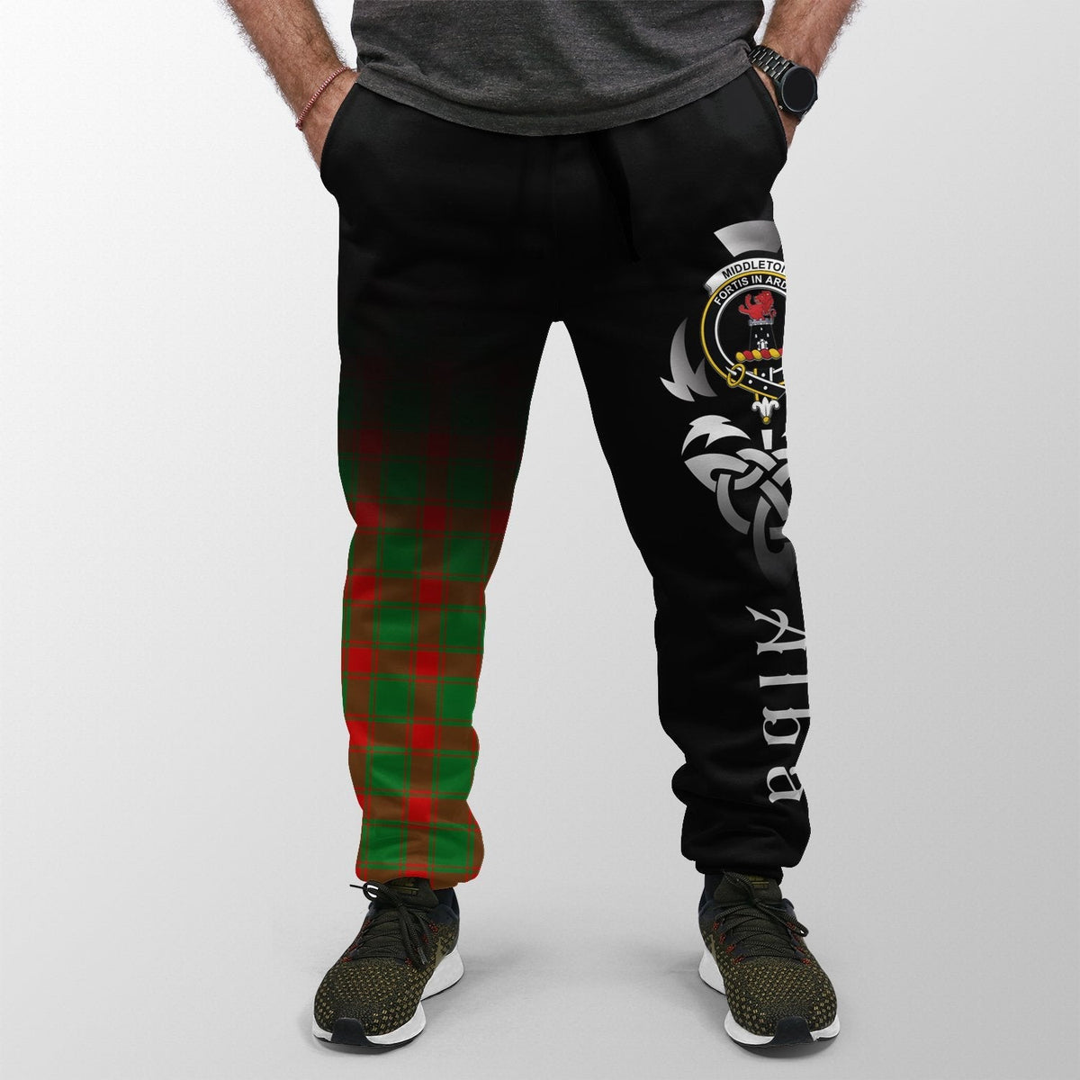 Clan Middleton Modern Tartan Crest Jogger Sweatpants  Alba Celtic Style YK91 Clan Middleton Tartan Today   