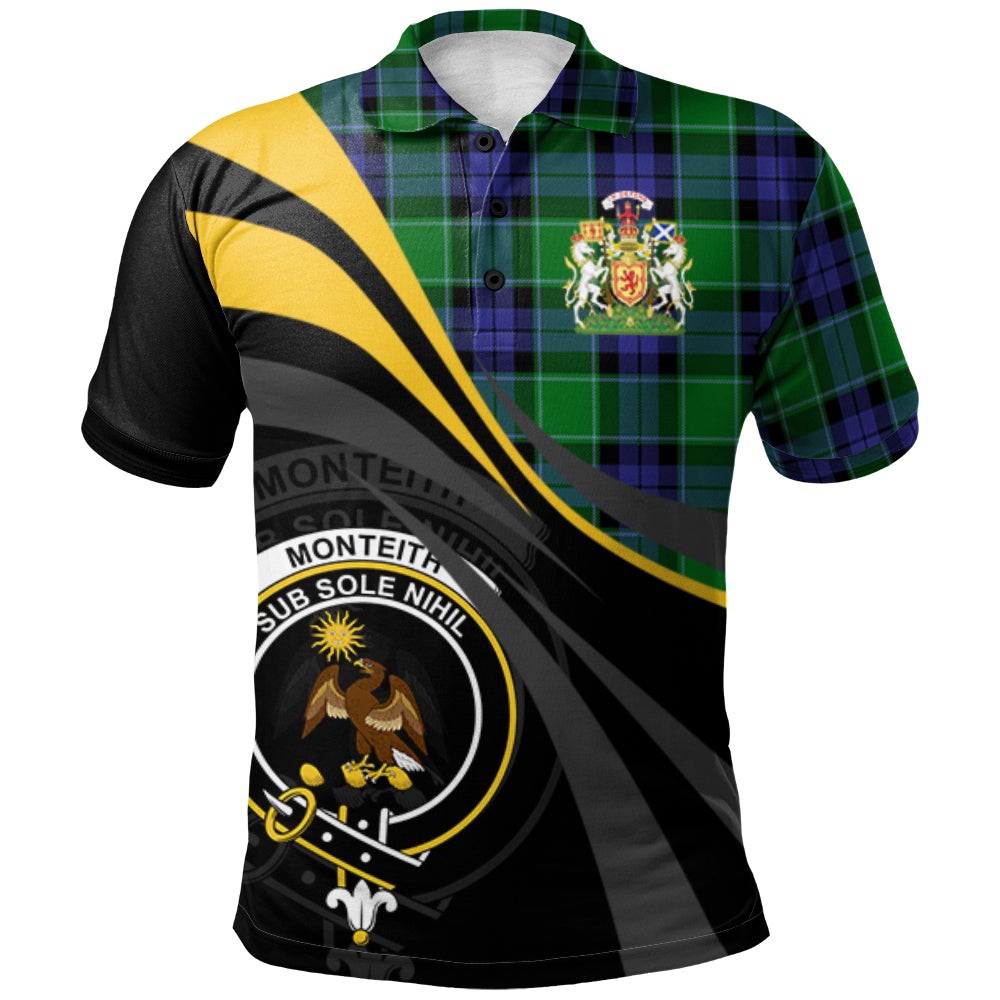 Clan Monteith Tartan Polo Shirt - Royal Coat Of Arms Style DY26 Monteith Tartan Tartan Polo   