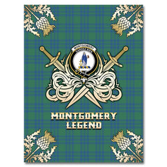 Clan Montgomery Ancient Tartan Gold Courage Symbol Blanket MB47 Clan Montgomery Tartan Today   