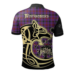 Clan Montgomery Modern Tartan Polo Shirt Viking Wolf CR61 Montgomery Modern Tartan Tartan Polo   