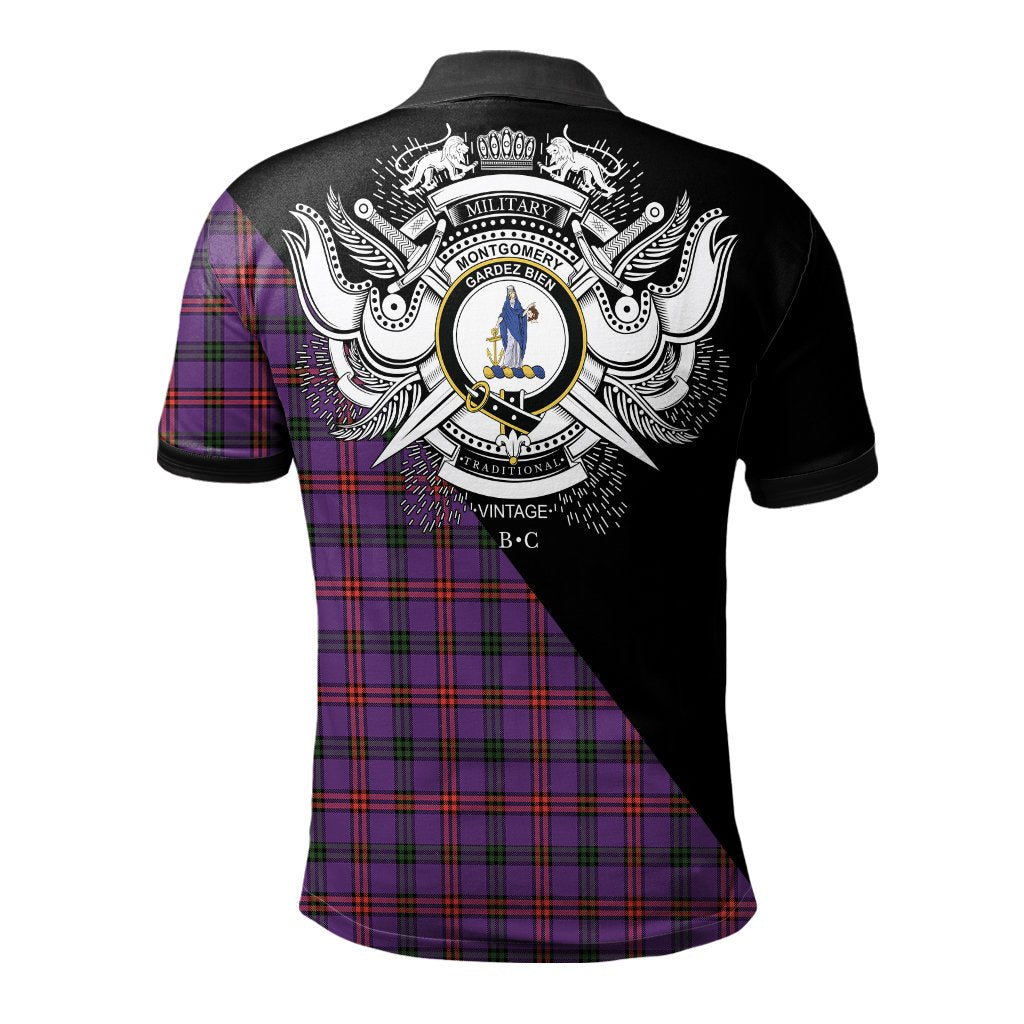 Clan Montgomery Modern Clan - Military Polo Shirt XL60 Montgomery Modern Tartan Tartan Polo   