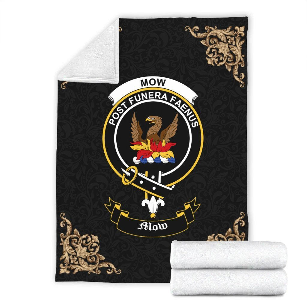 Clan Mow Crest Tartan Premium Blanket Black QY96 Clan Mow Tartan Today   