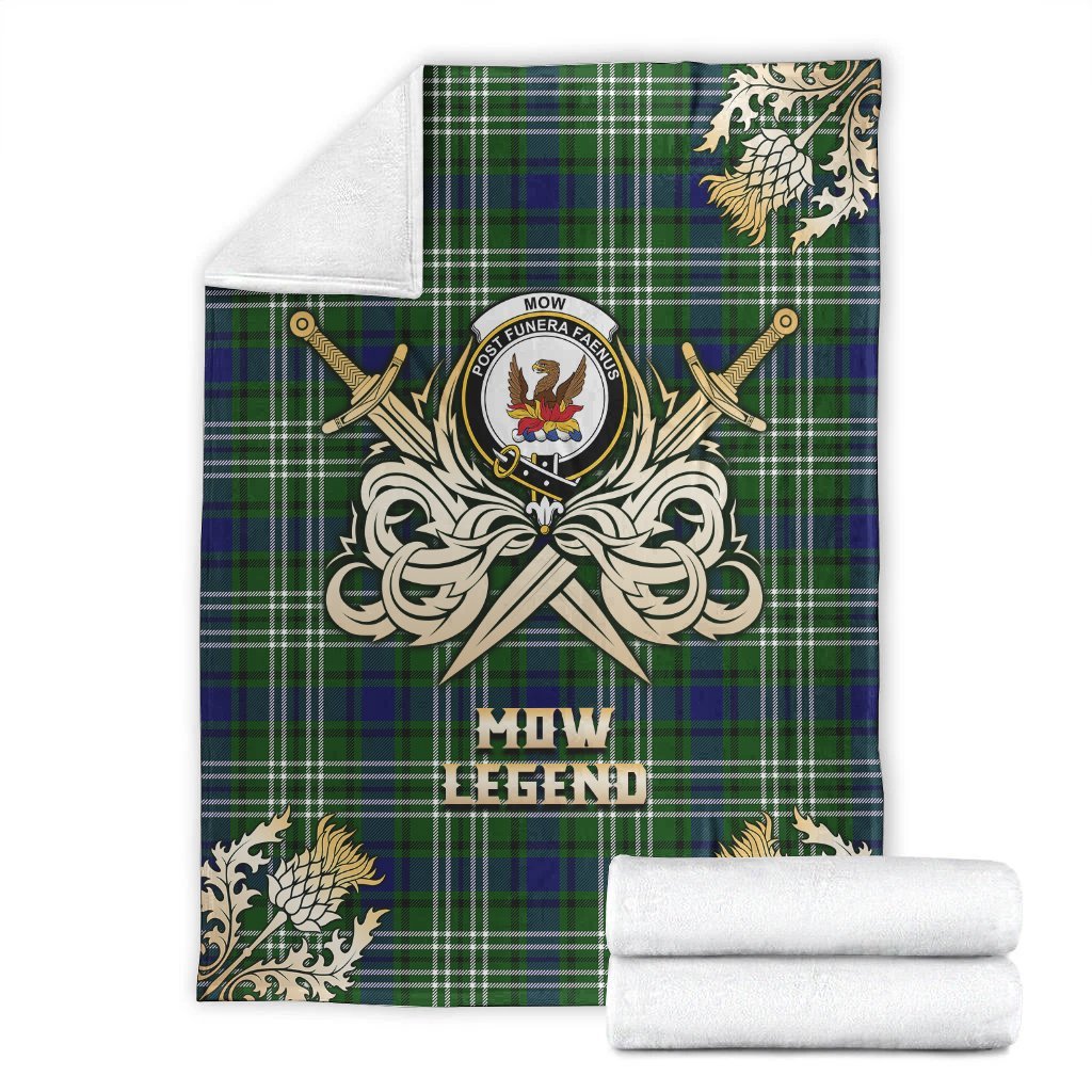 Clan Mow Tartan Gold Courage Symbol Blanket XS51 Clan Mow Tartan Today   