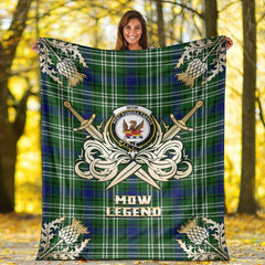 Clan Mow Tartan Gold Courage Symbol Blanket XS51 Clan Mow Tartan Today   