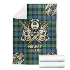 Clan Mowat Tartan Gold Courage Symbol Blanket WF65 Clan Mow Tartan Today   