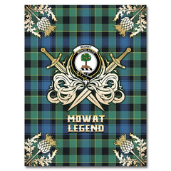 Clan Mowat Tartan Gold Courage Symbol Blanket WF65 Clan Mow Tartan Today   