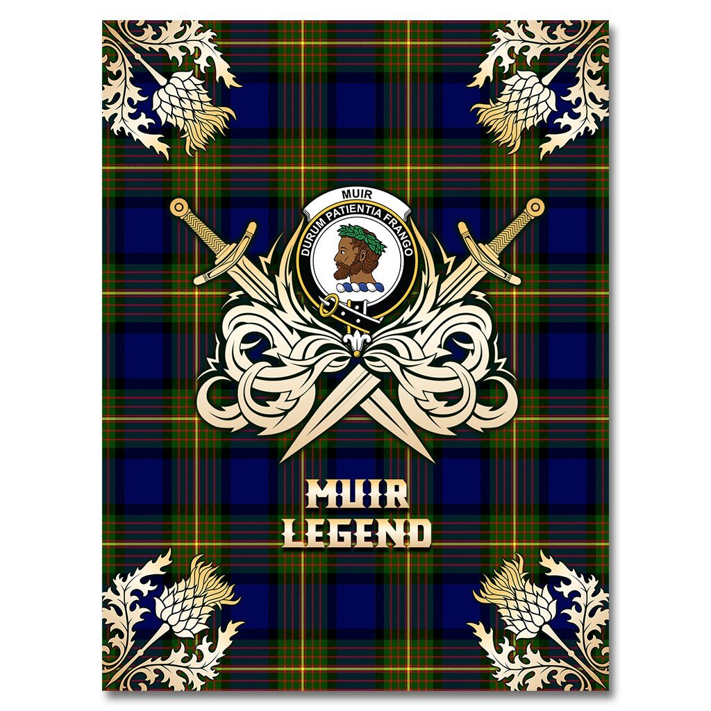 Clan Muir Tartan Gold Courage Symbol Blanket ND86 Clan Muir_More Tartan Today   