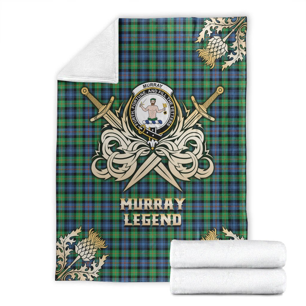 Clan Murray of Atholl Ancient Tartan Gold Courage Symbol Blanket QZ12 Clan Murray Tartan Today   